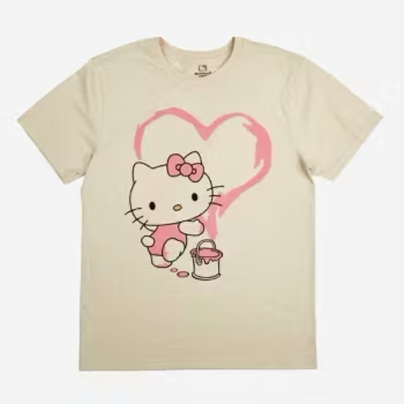 NWT Hello Kitty Cream and Hot Pink T-Shirt - Picture 1 of 2